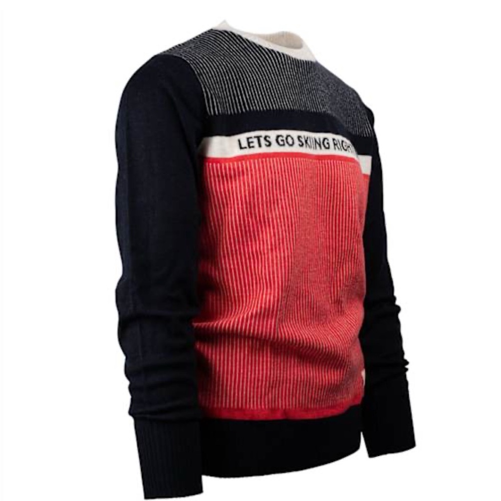 Stylish Black and Red Crewneck Sweater